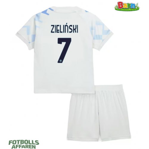 Inter Milan Piotr Zielinski #7 Bortaställ Barn 2025-26 Kortärmad (+ Korta byxor)